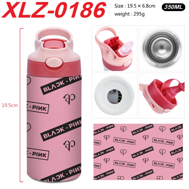 BLACK PINK  304 stainless steel portable insulated cup 19.5X6.8CM  XLZ-0186