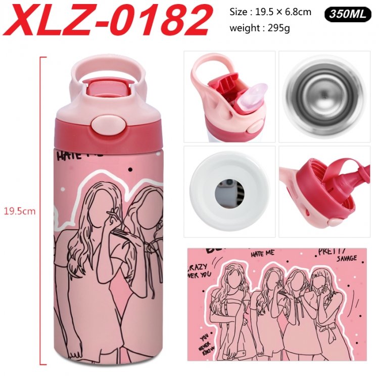 BLACK PINK  304 stainless steel portable insulated cup 19.5X6.8CM  XLZ-0182