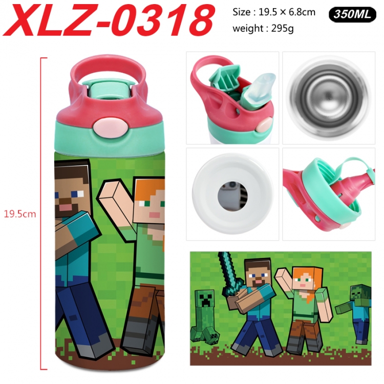 Minecraft 304 stainless steel portable insulated cup 19.5X6.8CM 350ml