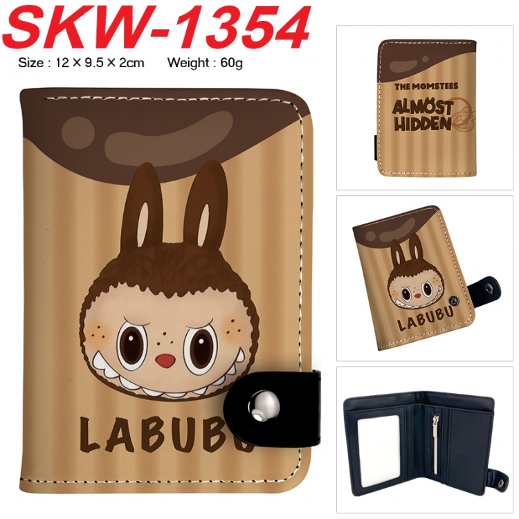 LABUBU Anime vertical button folding wallet 12X9.5X2CM 60g