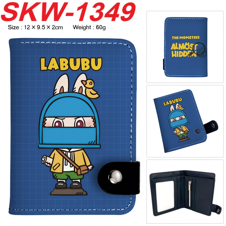 LABUBU Anime vertical button folding wallet 12X9.5X2CM 60g