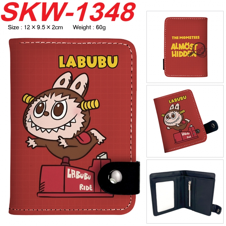 LABUBU Anime vertical button folding wallet 12X9.5X2CM 60g