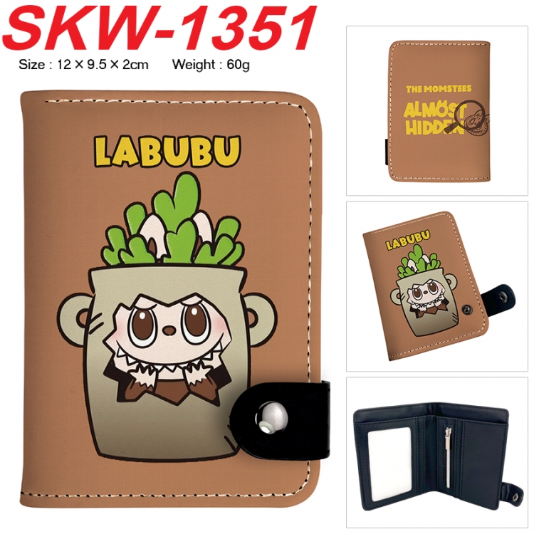 LABUBU Anime vertical button folding wallet 12X9.5X2CM 60g