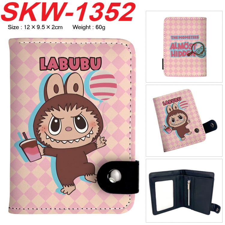 LABUBU Anime vertical button folding wallet 12X9.5X2CM 60g