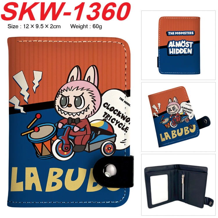 LABUBU Anime vertical button folding wallet 12X9.5X2CM 60g