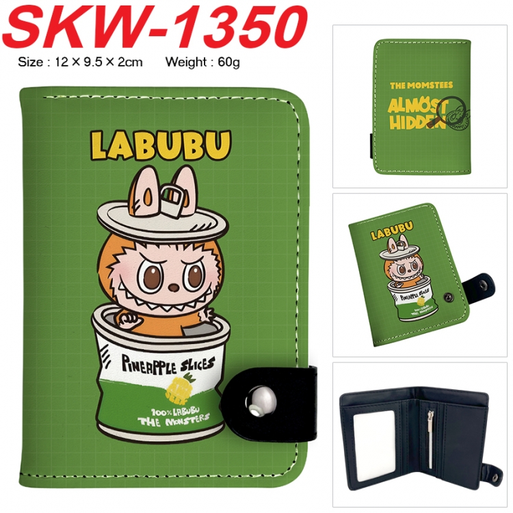 LABUBU Anime vertical button folding wallet 12X9.5X2CM 60g