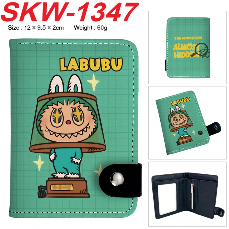 LABUBU Anime vertical button folding wallet 12X9.5X2CM 60g