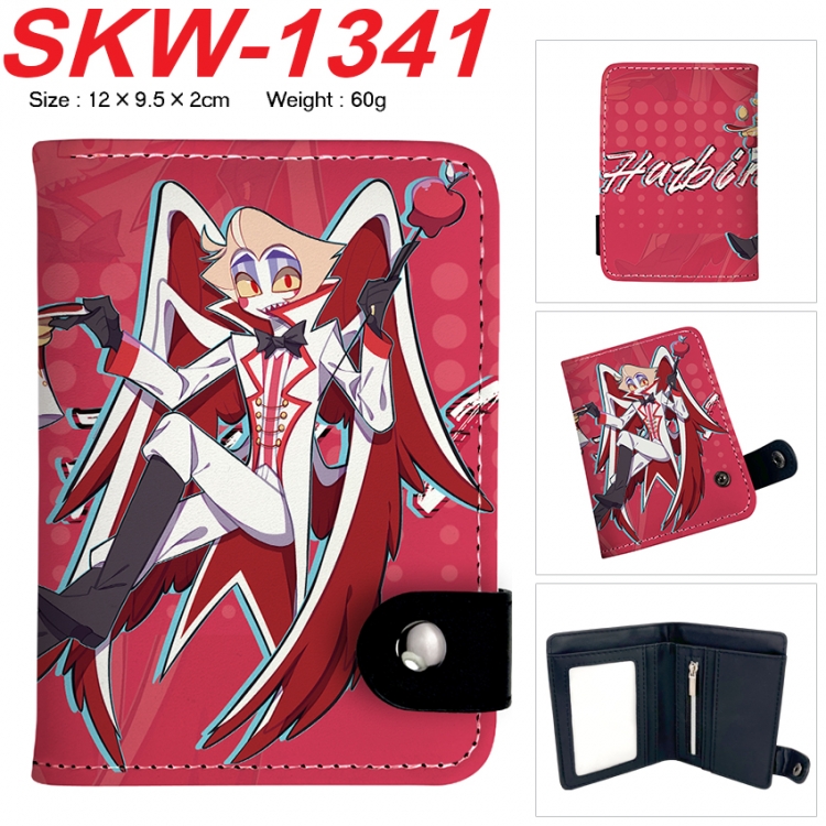 Hazbin Hotel Anime vertical button folding wallet 12X9.5X2CM 60g