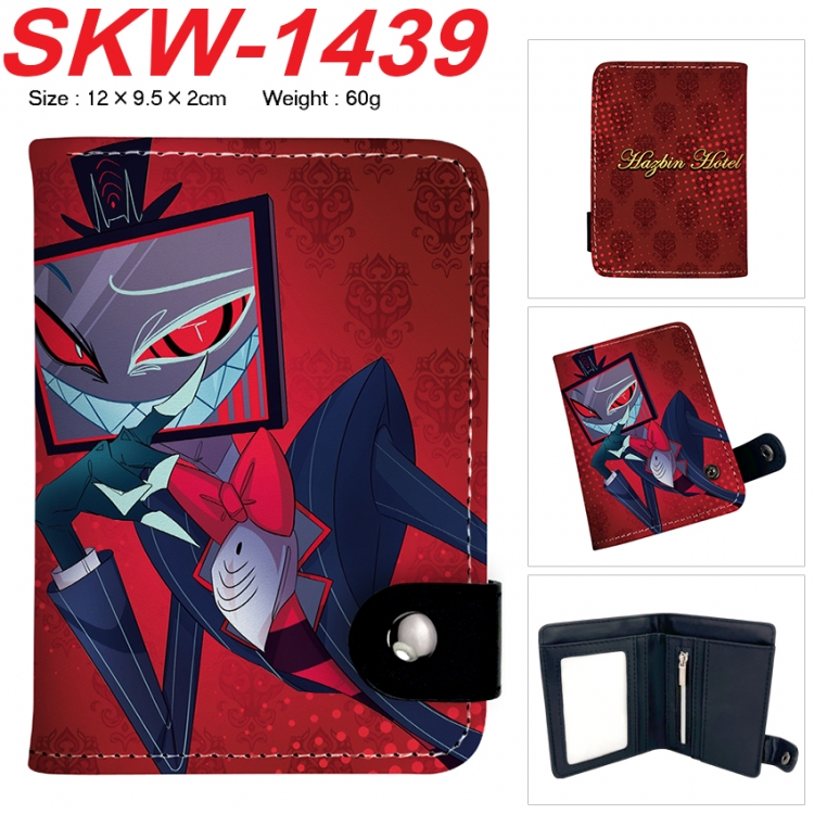 Hazbin Hotel Anime vertical button folding wallet 12X9.5X2CM 60g