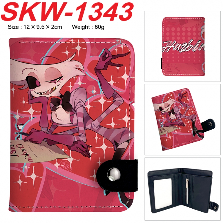 Hazbin Hotel Anime vertical button folding wallet 12X9.5X2CM 60g