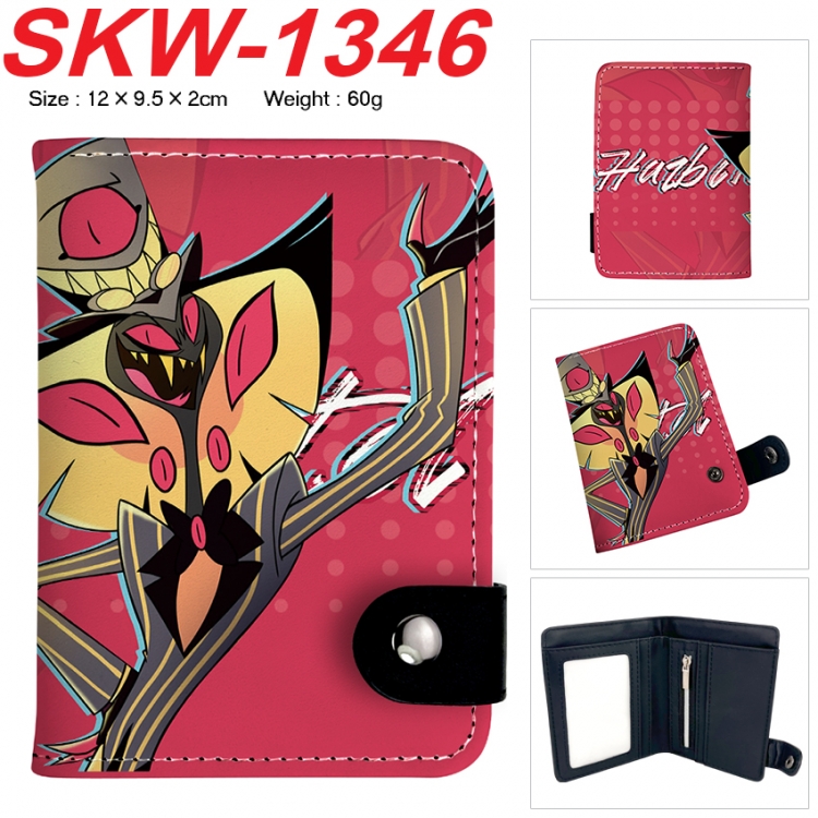 Hazbin Hotel Anime vertical button folding wallet 12X9.5X2CM 60g