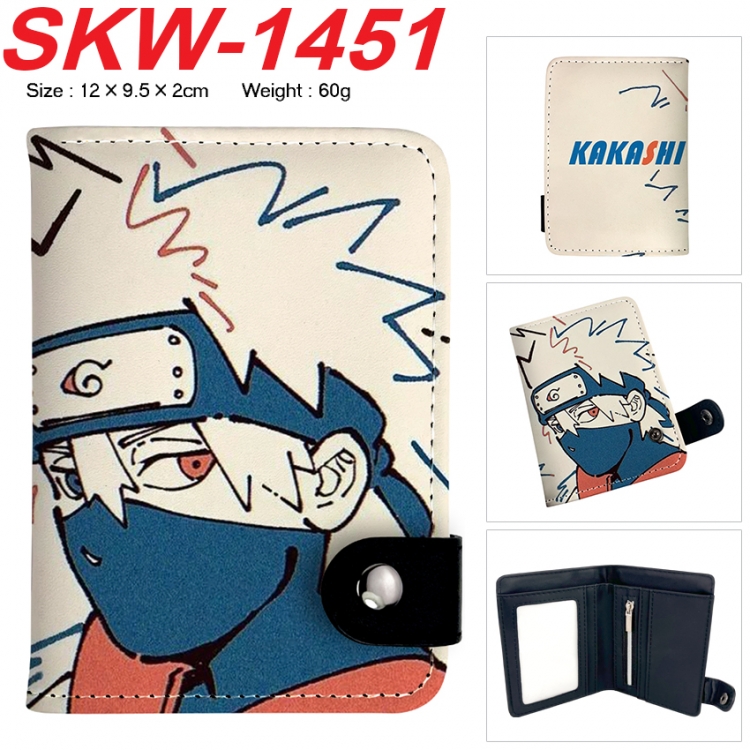 Naruto Anime vertical button folding wallet 12X9.5X2CM 60g