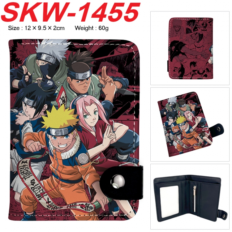 Naruto Anime vertical button folding wallet 12X9.5X2CM 60g