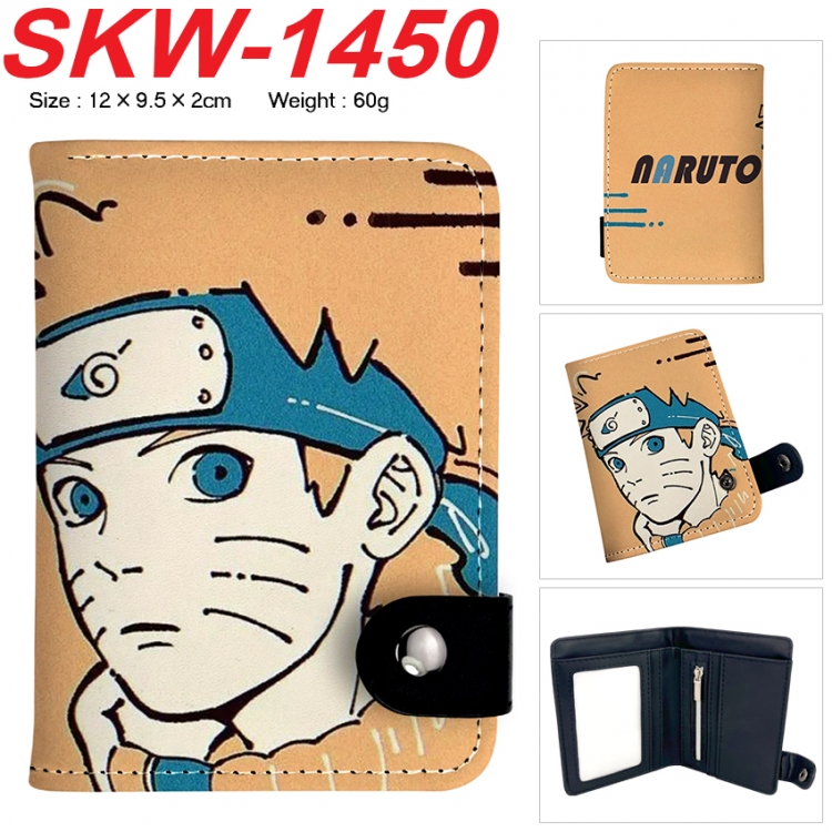 Naruto Anime vertical button folding wallet 12X9.5X2CM 60g