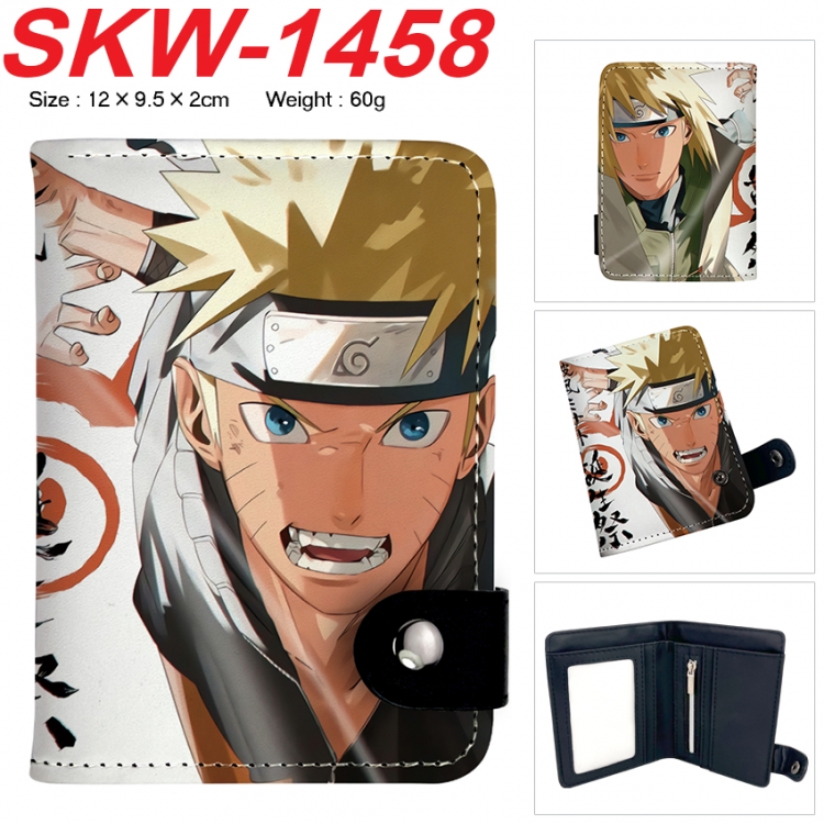 Naruto Anime vertical button folding wallet 12X9.5X2CM 60g