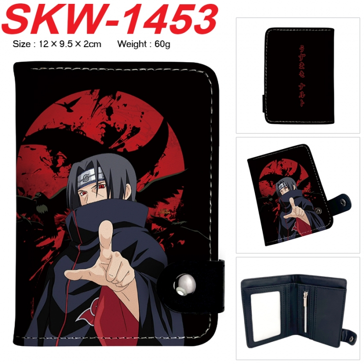 Naruto Anime vertical button folding wallet 12X9.5X2CM 60g