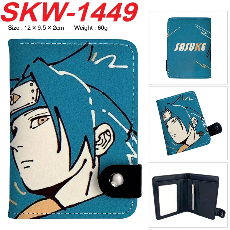 Naruto Anime vertical button folding wallet 12X9.5X2CM 60g