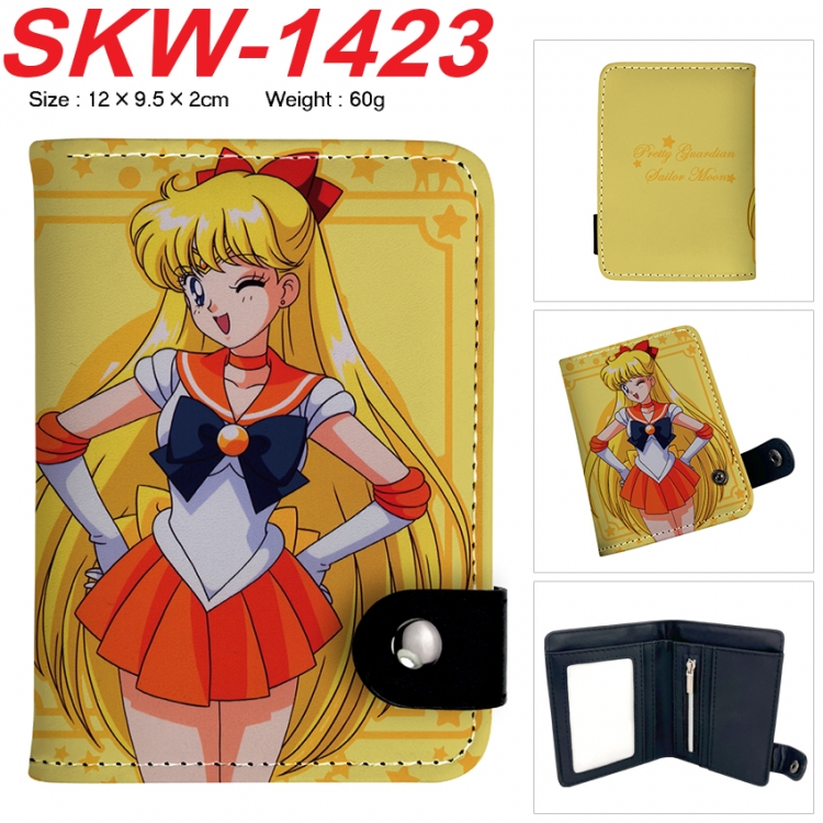sailormoon Anime vertical button folding wallet 12X9.5X2CM 60g