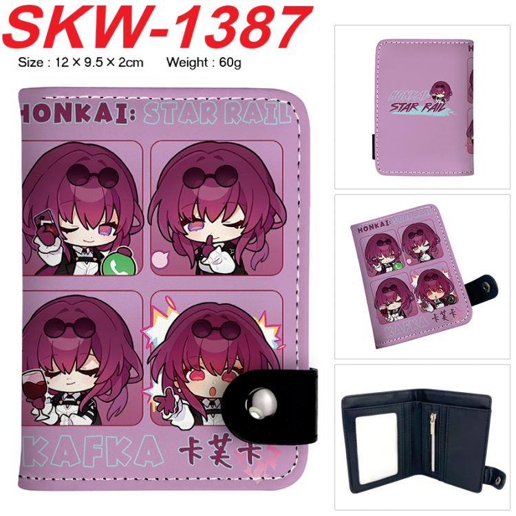 Honkai: Star Rail Anime vertical button folding wallet 12X9.5X2CM 60g