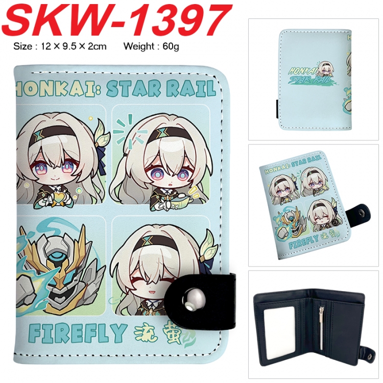 Honkai: Star Rail Anime vertical button folding wallet 12X9.5X2CM 60g SKW-1397