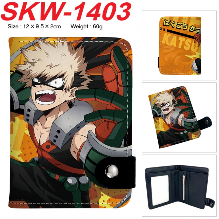 My Hero Academia Anime vertical button folding wallet 12X9.5X2CM 60g SKW-1403