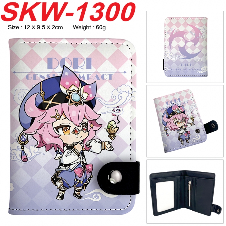 Genshin Impact Anime vertical button folding wallet 12X9.5X2CM 60g SKW-1300