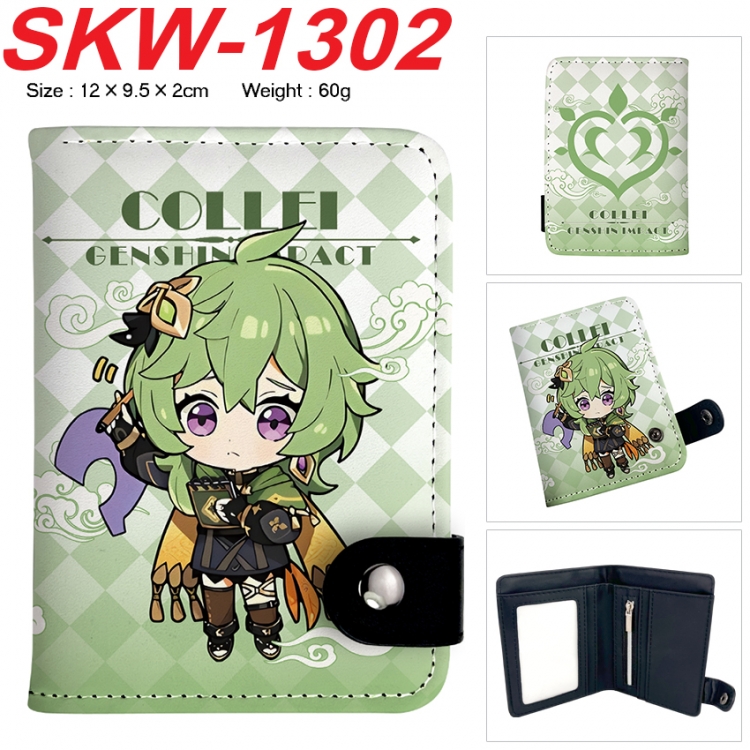 Genshin Impact Anime vertical button folding wallet 12X9.5X2CM 60g SKW-1302