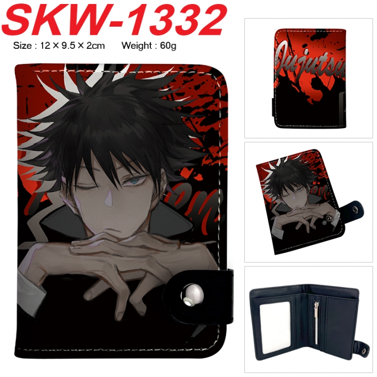 Jujutsu Kaisen Anime vertical button folding wallet 12X9.5X2CM 60g SKW-1332