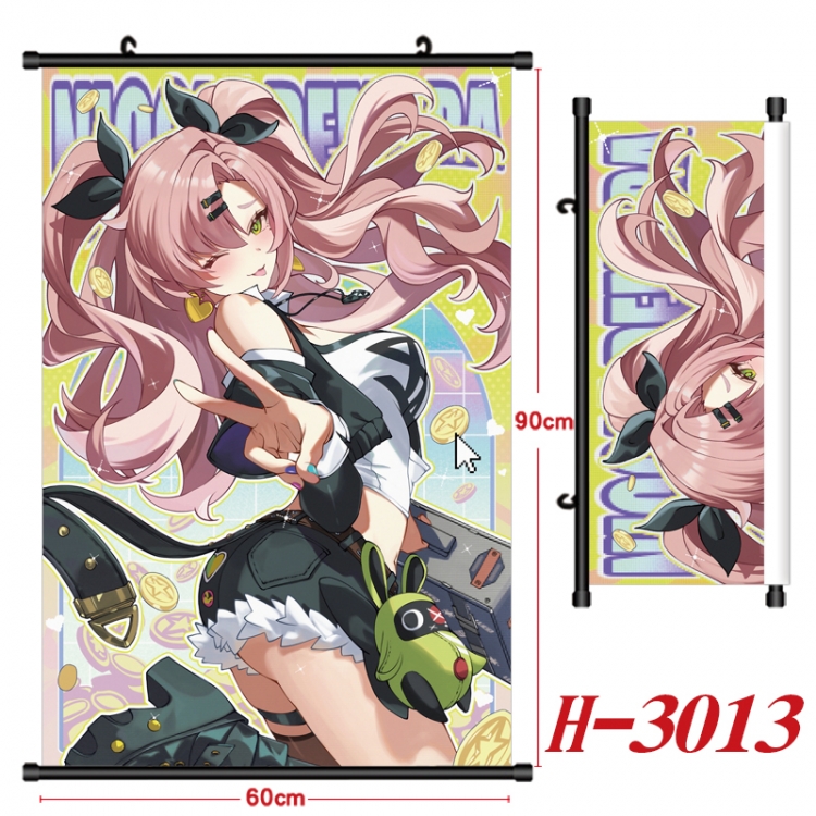 Zenless Zone Zero Anime Black Plastic Rod Canvas Painting Wall Scroll 60X90CM