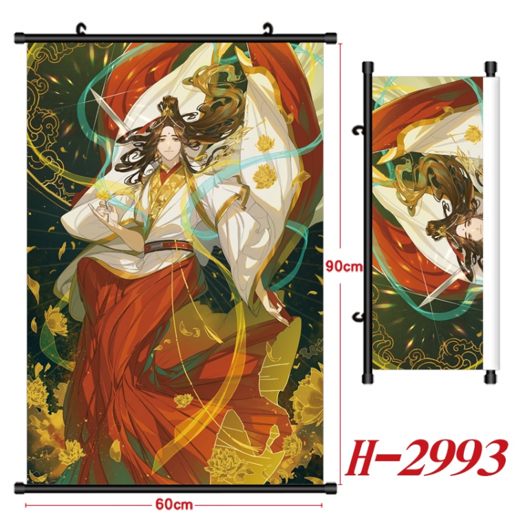 Heaven Official's Blessing Anime Black Plastic Rod Canvas Painting Wall Scroll 60X90CM