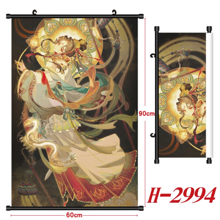 Heaven Official's Blessing Anime Black Plastic Rod Canvas Painting Wall Scroll 60X90CM