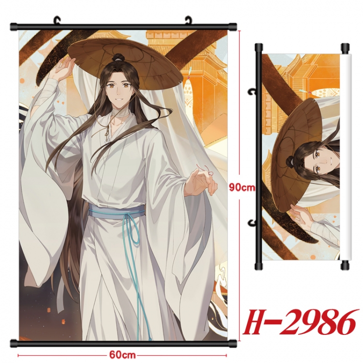 Heaven Official's Blessing Anime Black Plastic Rod Canvas Painting Wall Scroll 60X90CM