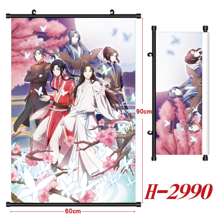 Heaven Official's Blessing Anime Black Plastic Rod Canvas Painting Wall Scroll 60X90CM