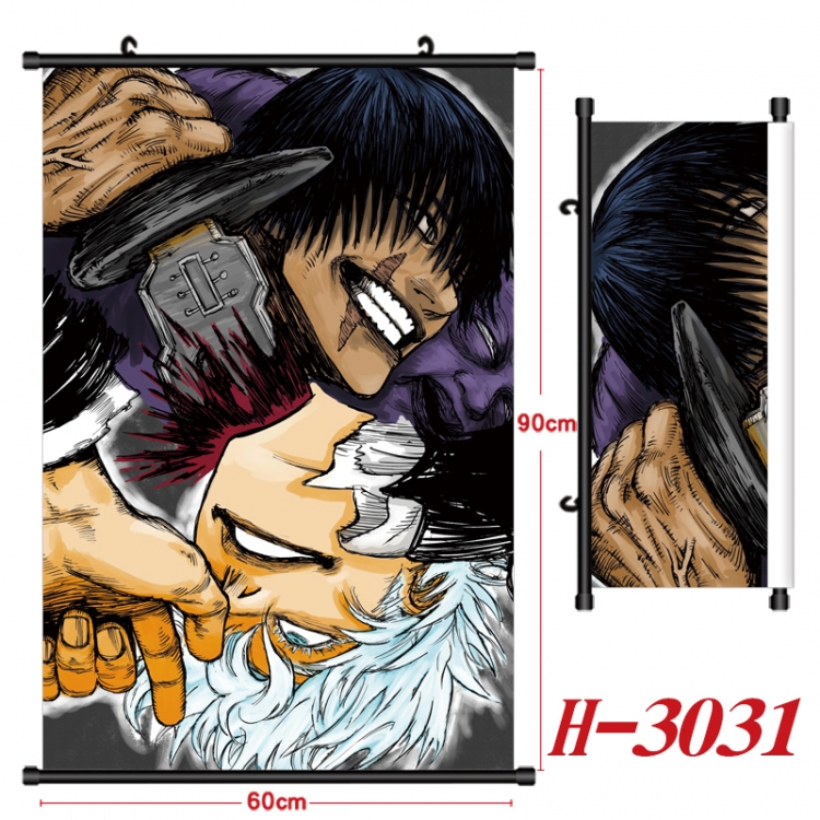 Jujutsu Kaisen Anime Black Plastic Rod Canvas Painting Wall Scroll 60X90CM