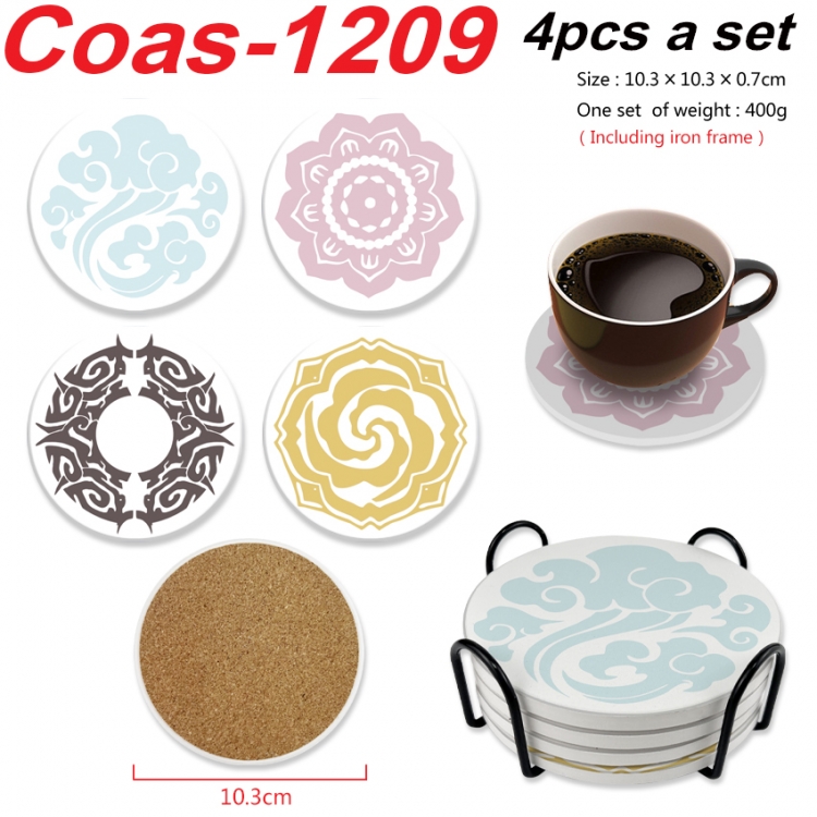 The wizard of the de Anime peripheral circular coaster UV printed ceramic cork insulation pad a set of 4 