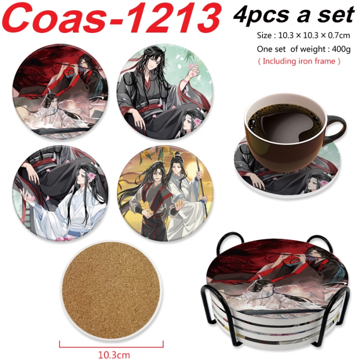 The wizard of the de Anime peripheral circular coaster UV printed ceramic cork insulation pad a set of 4 
