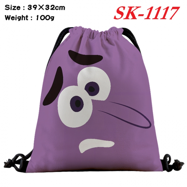 Inside Out cartoon Waterproof Nylon Full Color Drawstring Pocket 39x32cm  SK-1117