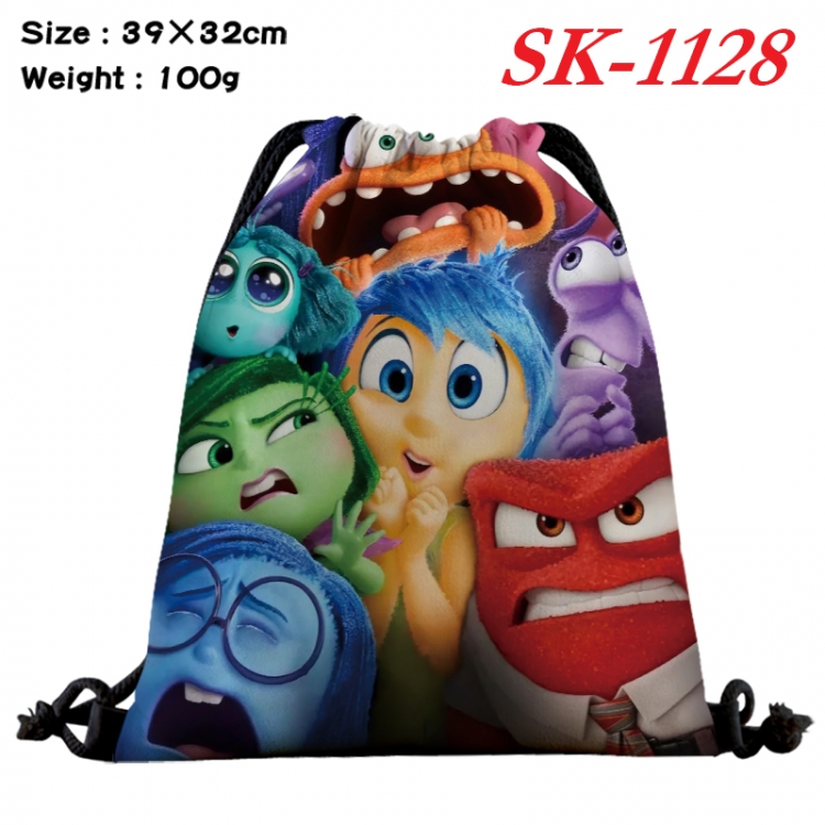 Inside Out cartoon Waterproof Nylon Full Color Drawstring Pocket 39x32cm  SK-1128