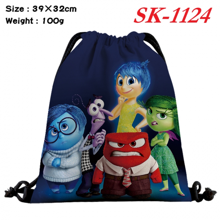 Inside Out cartoon Waterproof Nylon Full Color Drawstring Pocket 39x32cm SK-1124