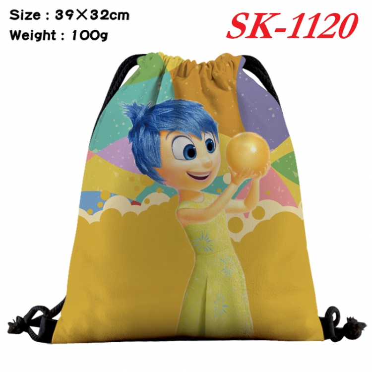 Inside Out cartoon Waterproof Nylon Full Color Drawstring Pocket 39x32cm SK-1120