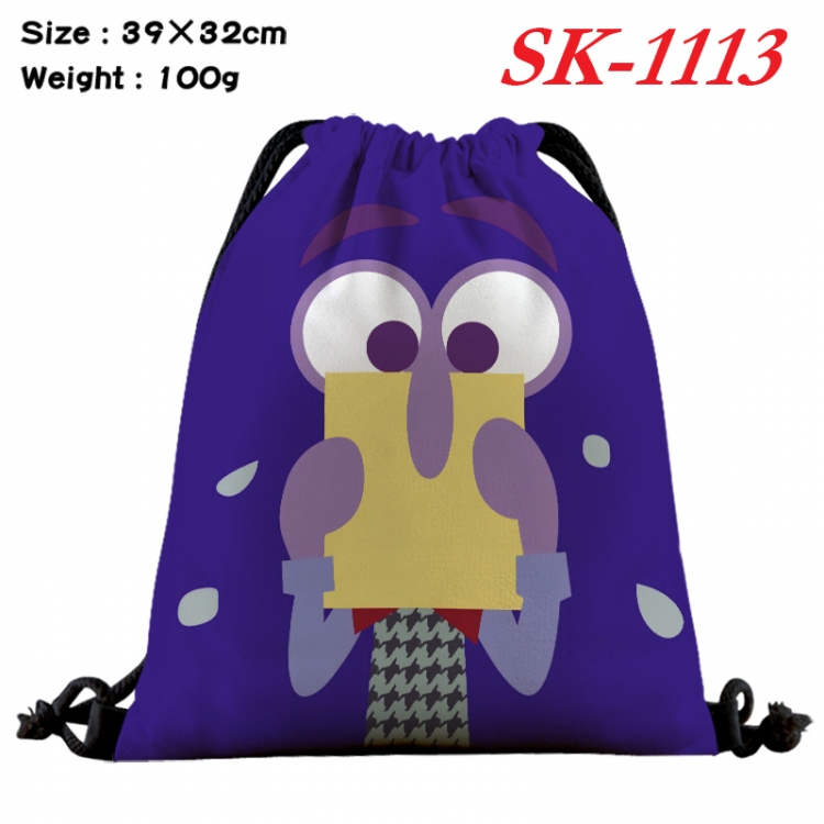 Inside Out cartoon Waterproof Nylon Full Color Drawstring Pocket 39x32cm  SK-1113