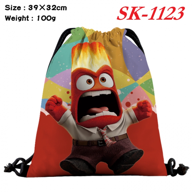 Inside Out cartoon Waterproof Nylon Full Color Drawstring Pocket 39x32cm SK-1123