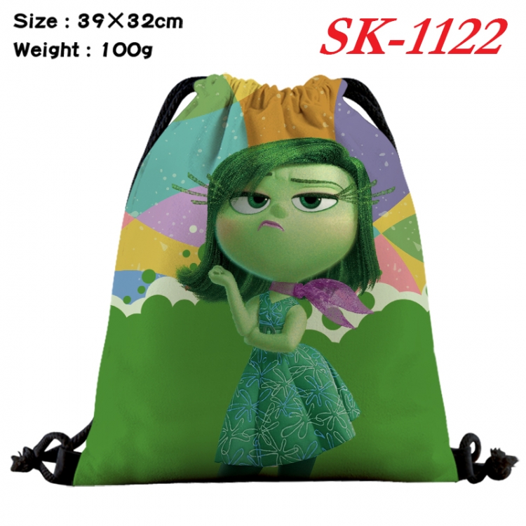 Inside Out cartoon Waterproof Nylon Full Color Drawstring Pocket 39x32cm  SK-1122