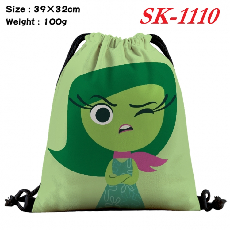 Inside Out cartoon Waterproof Nylon Full Color Drawstring Pocket 39x32cm  SK-1110