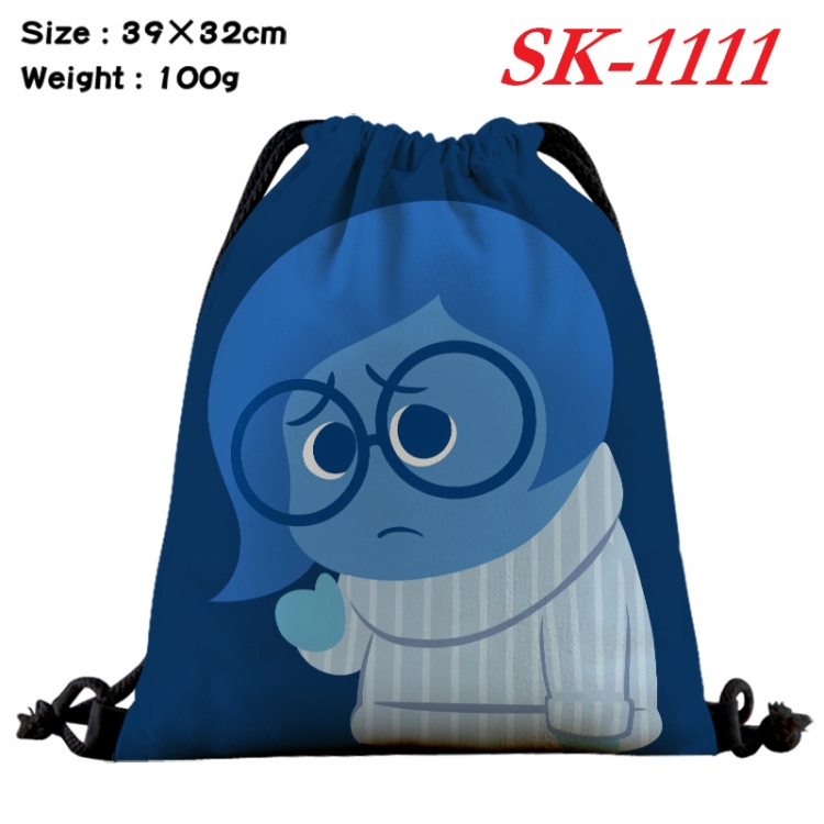 Inside Out cartoon Waterproof Nylon Full Color Drawstring Pocket 39x32cm SK-1111