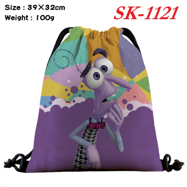 Inside Out cartoon Waterproof Nylon Full Color Drawstring Pocket 39x32cm SK-1121