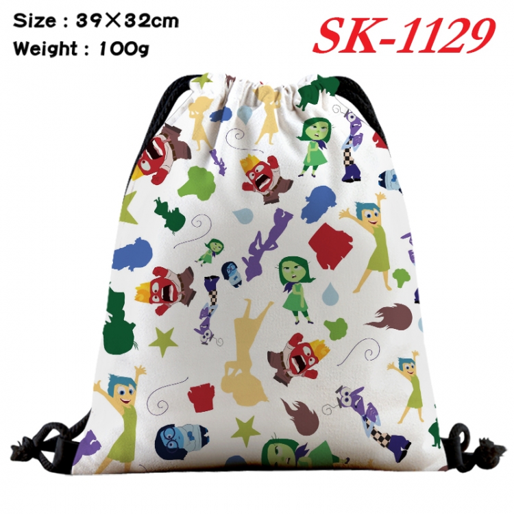 Inside Out cartoon Waterproof Nylon Full Color Drawstring Pocket 39x32cm  SK-1129