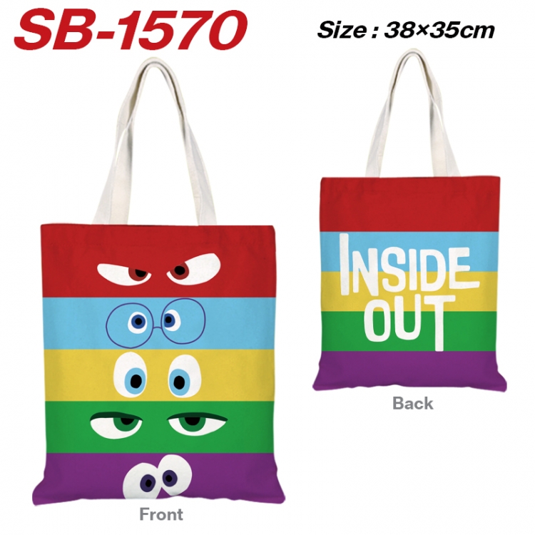 Inside Out Anime Canvas Handheld Shoulder Bag Handbag Shopping Bag 38X35CM