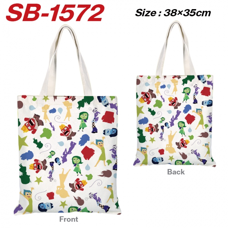 Inside Out Anime Canvas Handheld Shoulder Bag Handbag Shopping Bag 38X35CM