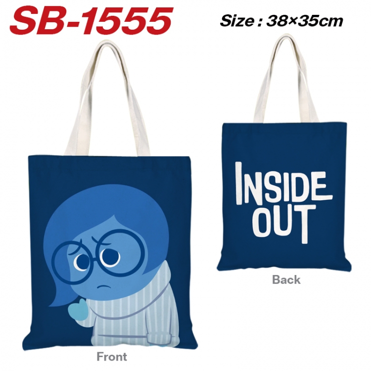 Inside Out Anime Canvas Handheld Shoulder Bag Handbag Shopping Bag 38X35CM